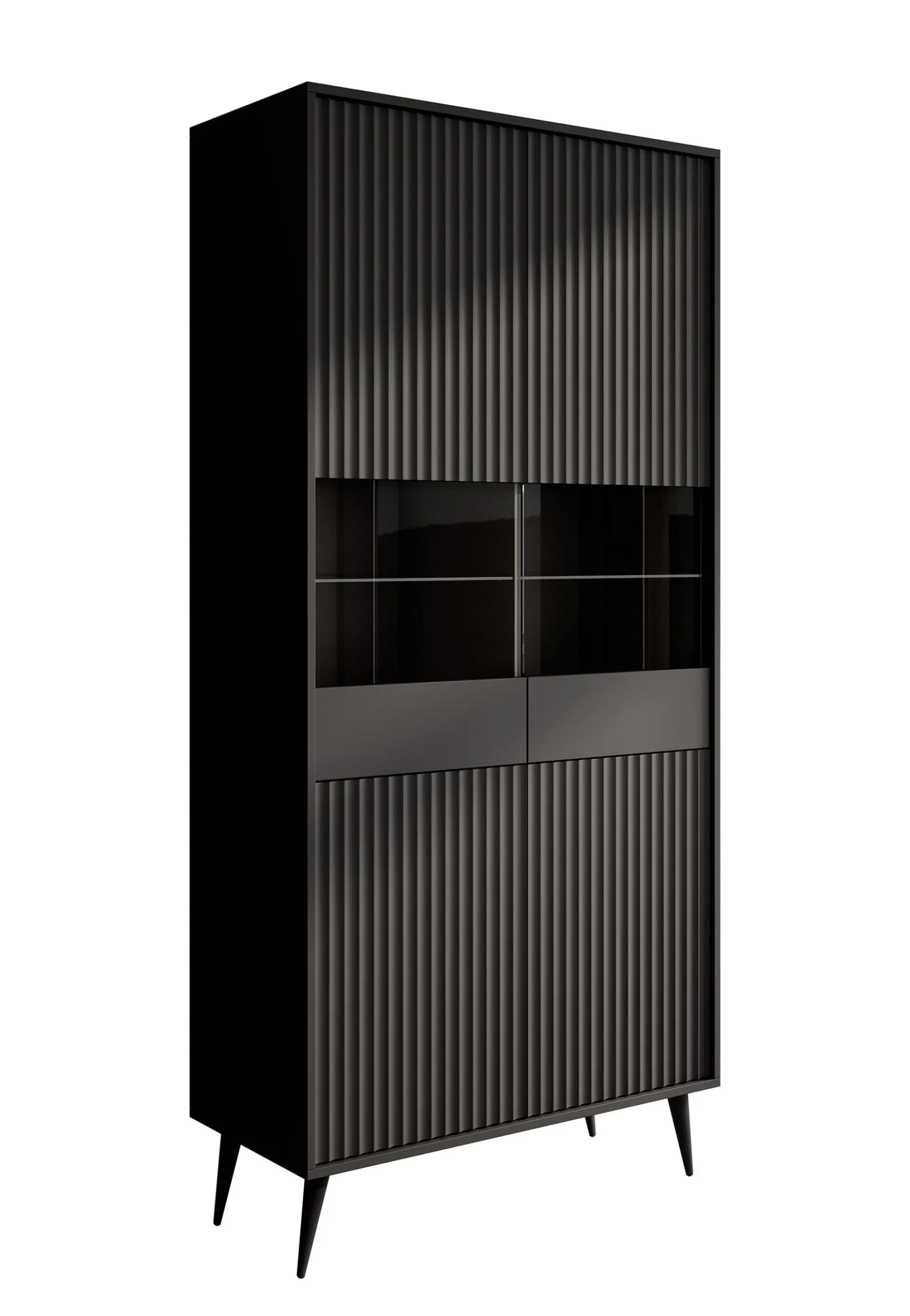 Winq - Vitrinekast - Antraciet - 91x40x193 cm