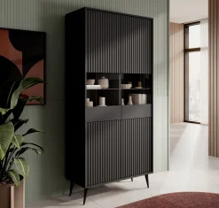 Winq - Vitrinekast - Antraciet - 91x40x193 cm