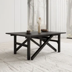Xalir - Salontafel uitschuifbaar tot eettafel - Zwart - 100x70x40 cm