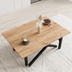 Xalir - Salontafel uitschuifbaar tot eettafel - Eikenpatroon - 100x70x