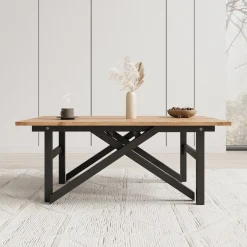 Xalir - Salontafel uitschuifbaar tot eettafel - Eikenpatroon - 100x70x