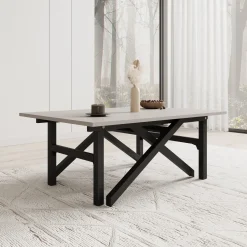 Xalir - Salontafel uitschuifbaar tot eettafel - Beige - 100x70x40 cm