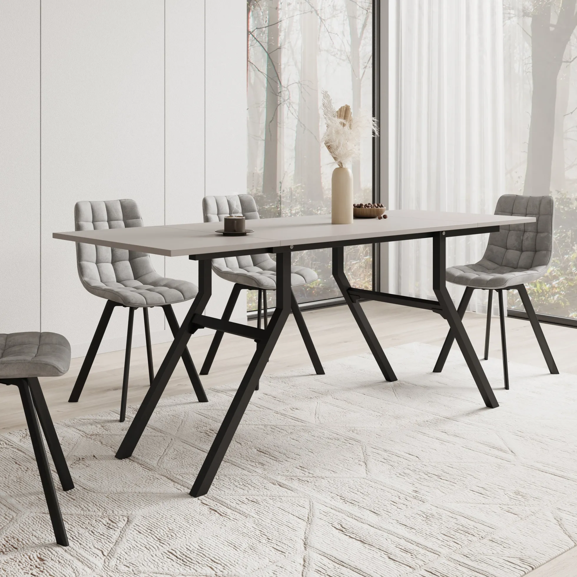 Xalir - Salontafel uitschuifbaar tot eettafel - Beige - 100x70x40 cm