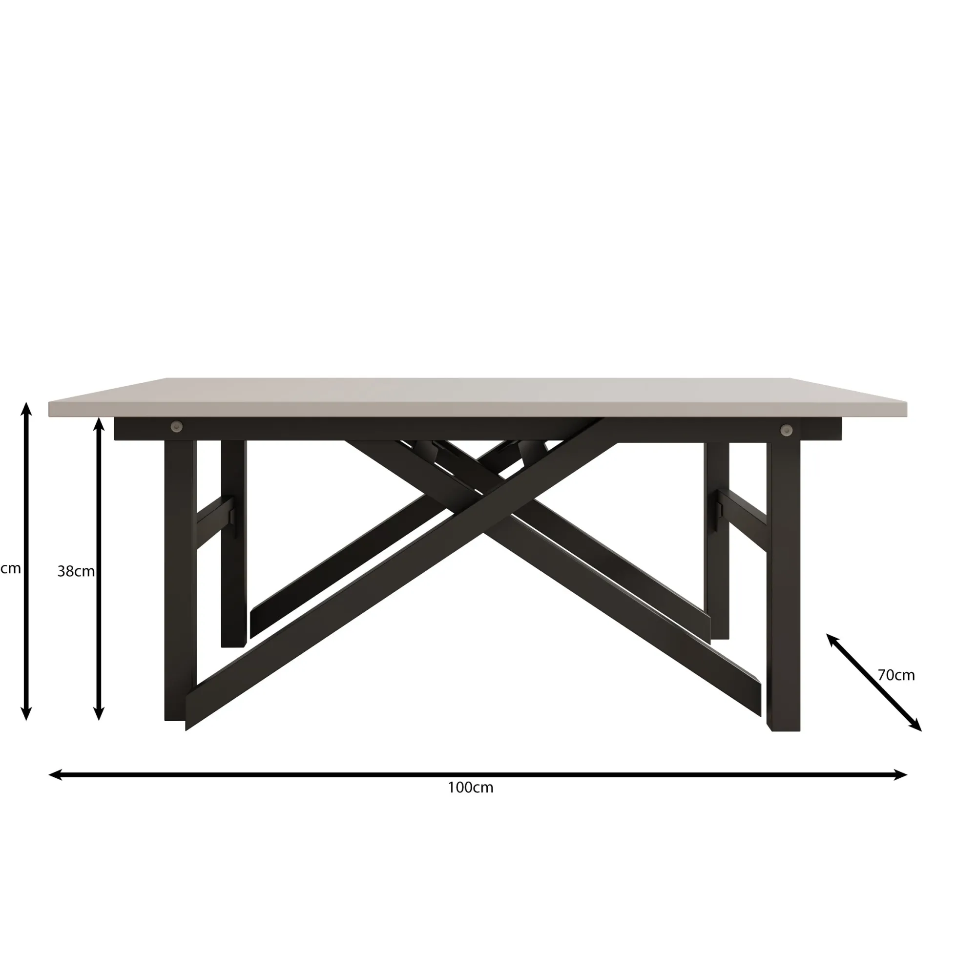 Xalir - Salontafel uitschuifbaar tot eettafel - Beige - 100x70x40 cm