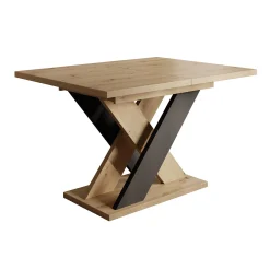 Xandra - Eetkamertafel - Eiken/zwart - 120x90x75 cm