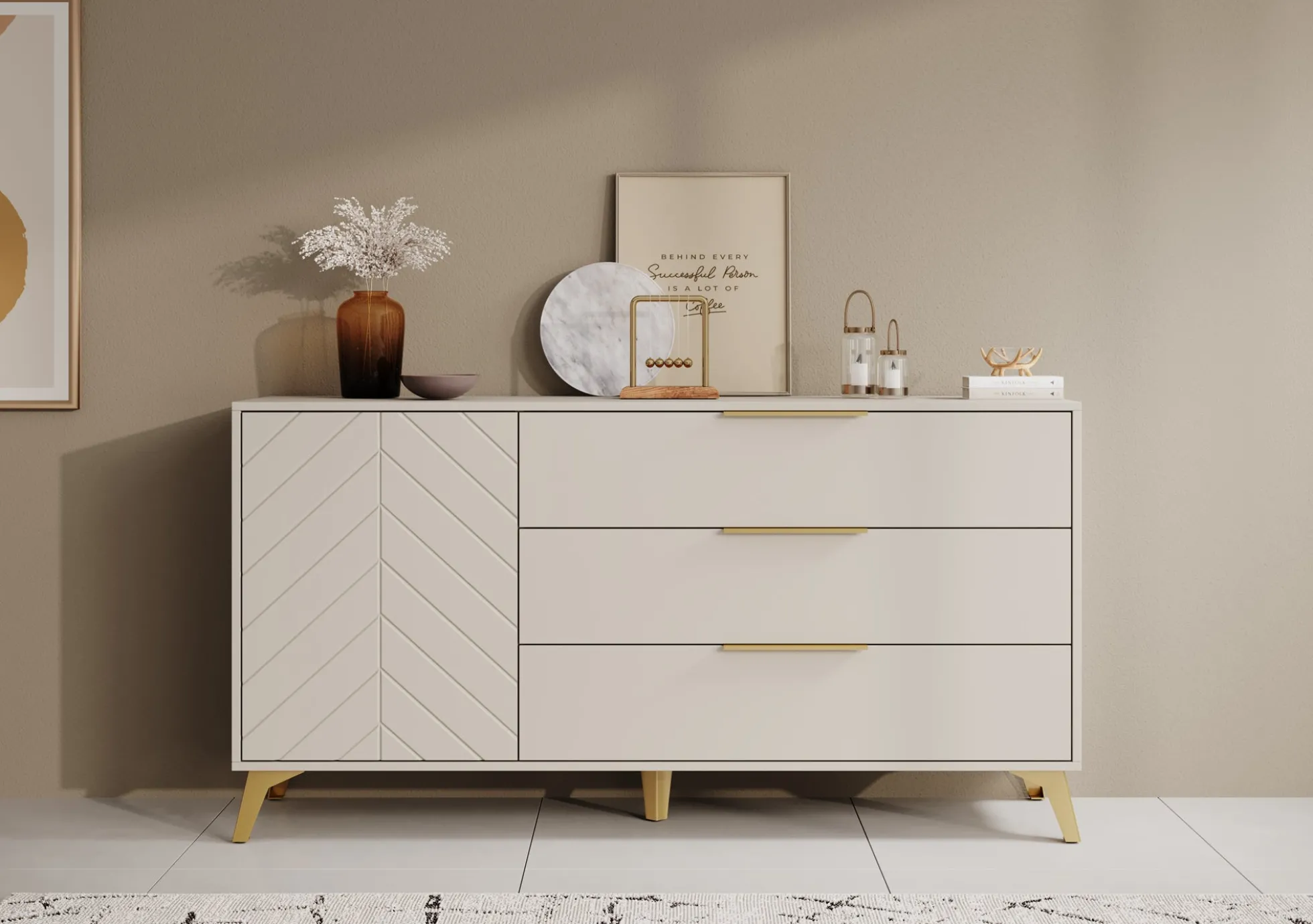Xiano - Dressoir - Beige - 154x40x80 cm