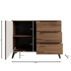 Xiano - Dressoir - Donker eikenpatroon - 104x40x80 cm