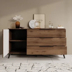 Xiano - Dressoir - Donker eikenpatroon - 154x40x80 cm