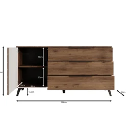 Xiano - Dressoir - Donker eikenpatroon - 154x40x80 cm