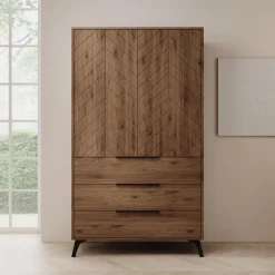 Xiano - Kledingkast 2 deurs - Donker eikenpatroon - 104x40x180 cm