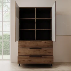 Xiano - Kledingkast 2 deurs - Donker eikenpatroon - 104x40x180 cm