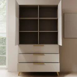 Xiano - Kledingkast 2-deurs - Beige - 104x40x180 cm