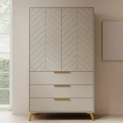 Xiano - Kledingkast 2-deurs - Beige - 104x40x180 cm