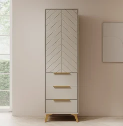 Xiano - Kledingkast met deur - Beige - 54x40x180 cm