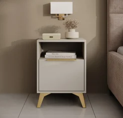Xiano - Nachtkastje - Beige - 44x40x60 cm