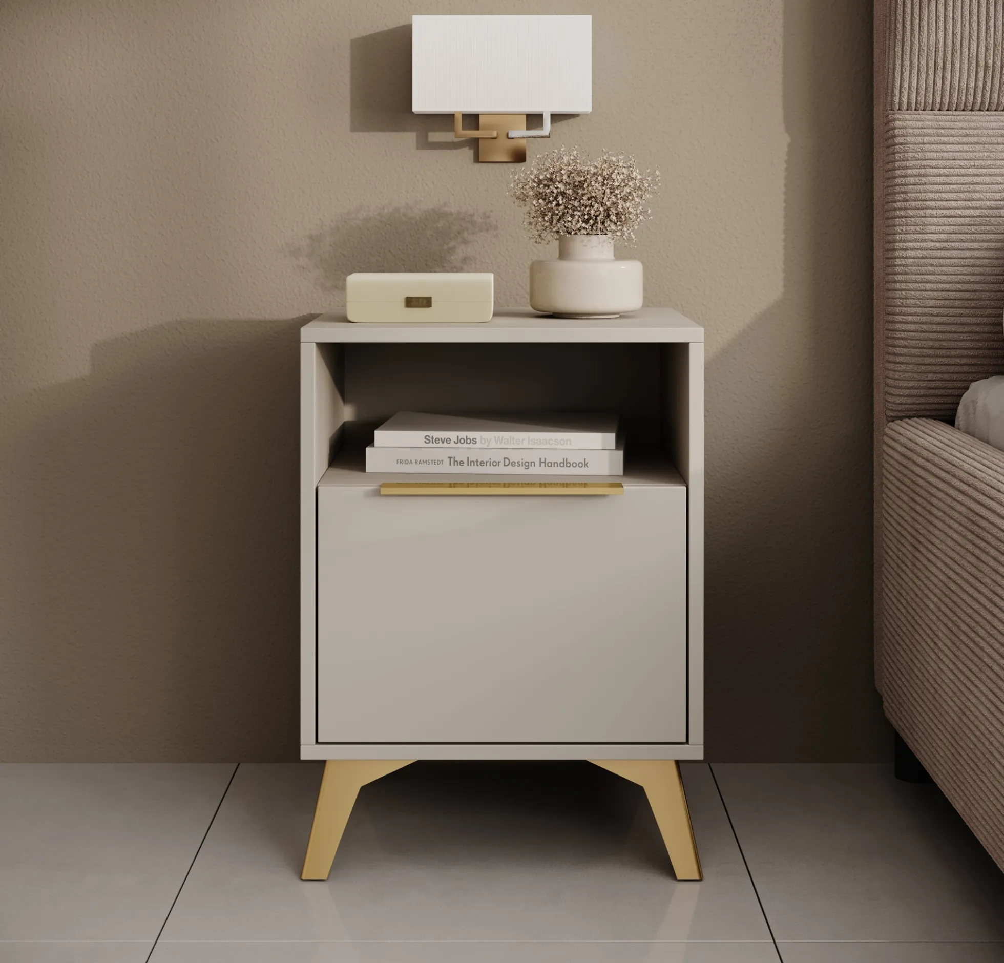 Xiano - Nachtkastje - Beige - 44x40x60 cm