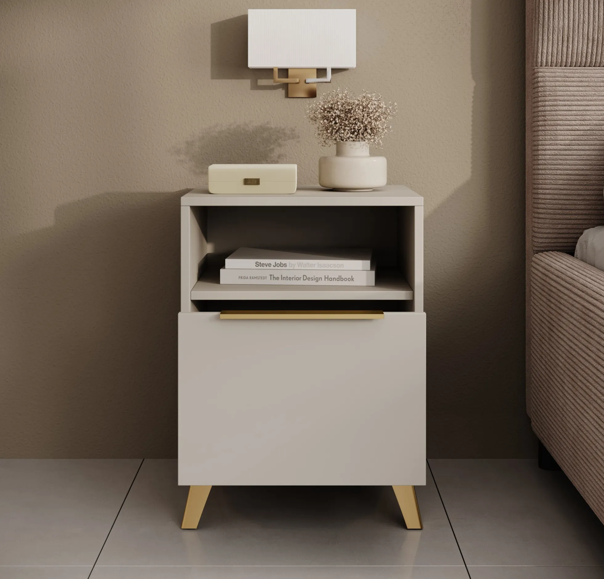 Xiano - Nachtkastje - Beige - 44x40x60 cm