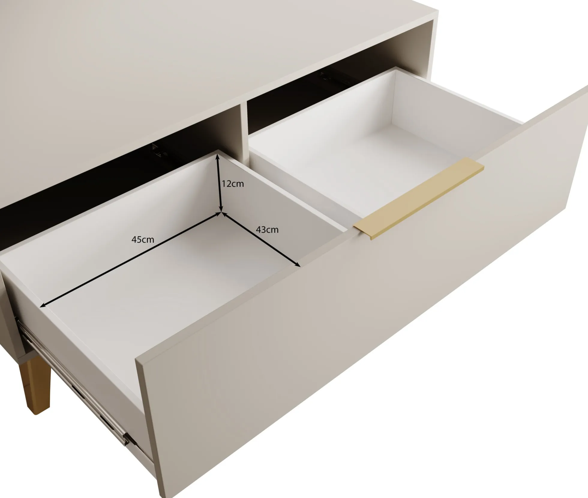 Xiano - Salontafel met lade - Beige - 104x75x45 cm