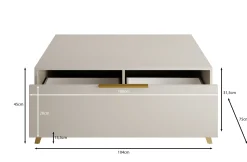 Xiano - Salontafel met lade - Beige - 104x75x45 cm