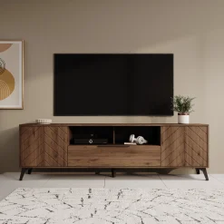 Xiano - TV-Meubel - Donker eikenpatroon - 204x40x60 cm
