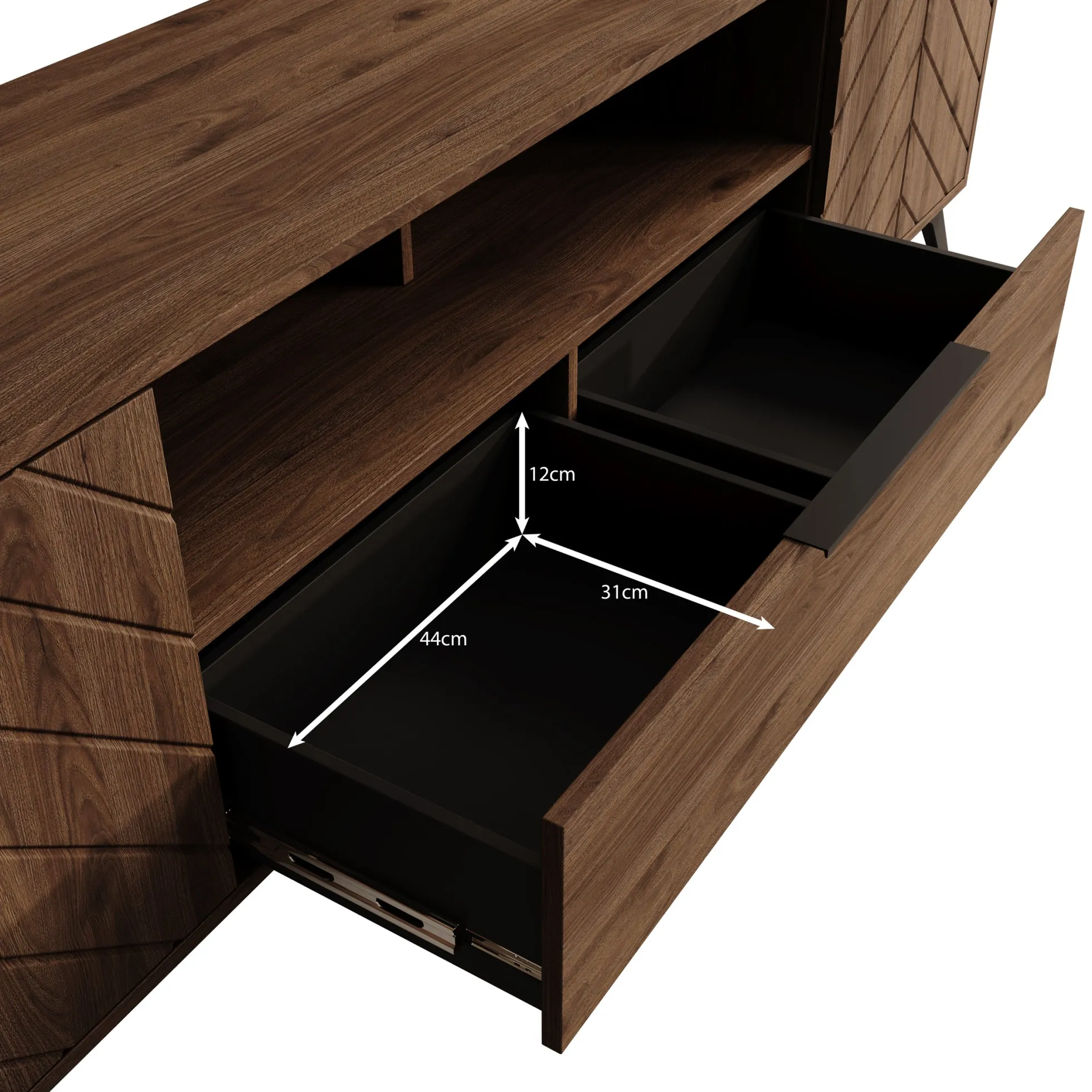 Xiano - TV-Meubel - Donker eikenpatroon - 204x40x60 cm