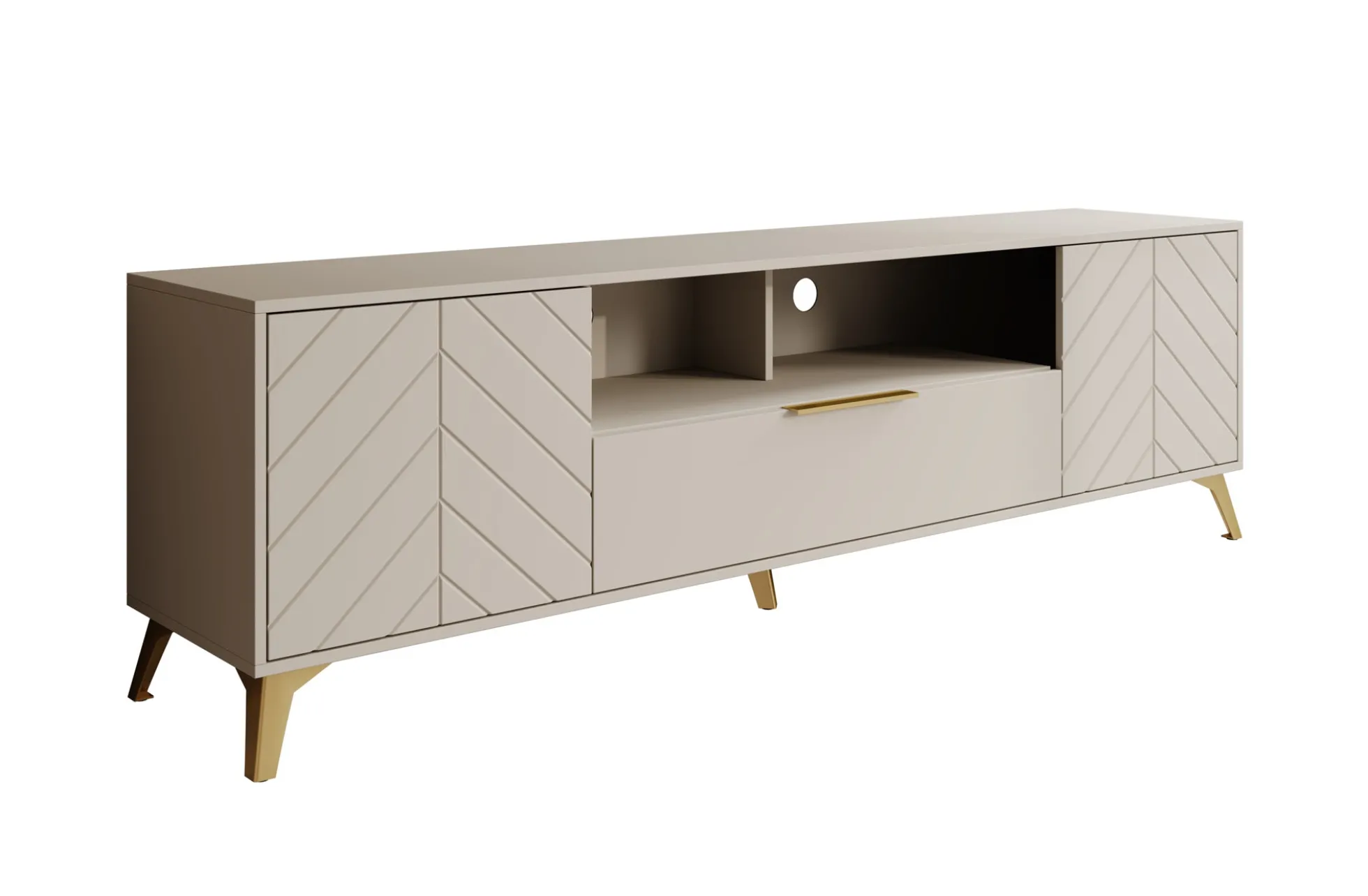 Xiano - TV-Meubel met 2 deuren - Beige - 204x40x60 cm
