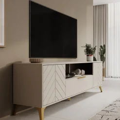 Xiano - TV-Meubel met 2 deuren - Beige - 204x40x60 cm