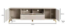 Xiano - TV-Meubel met 2 deuren - Beige - 204x40x60 cm