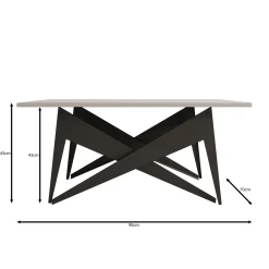 Xyra - Salontafel uitschuifbaar tot eettafel - Beige - 90x70x45 cm