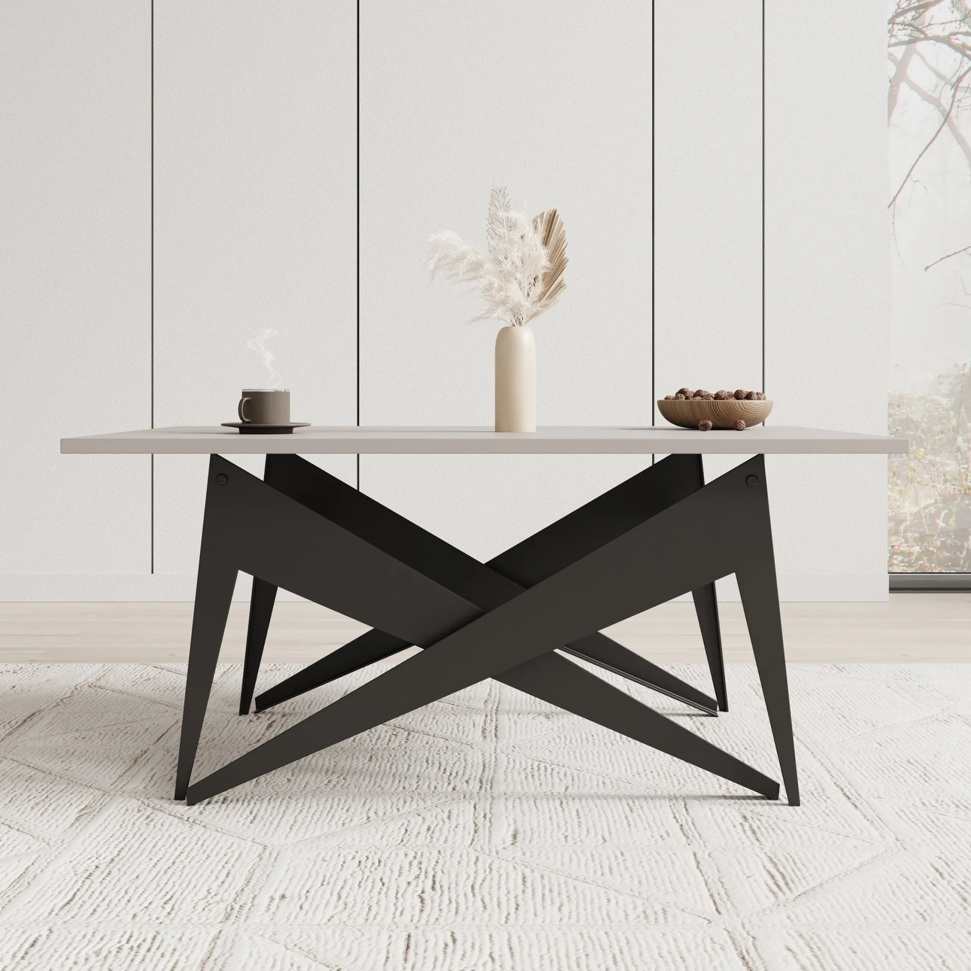 Xyra - Salontafel uitschuifbaar tot eettafel - Beige - 90x70x45 cm