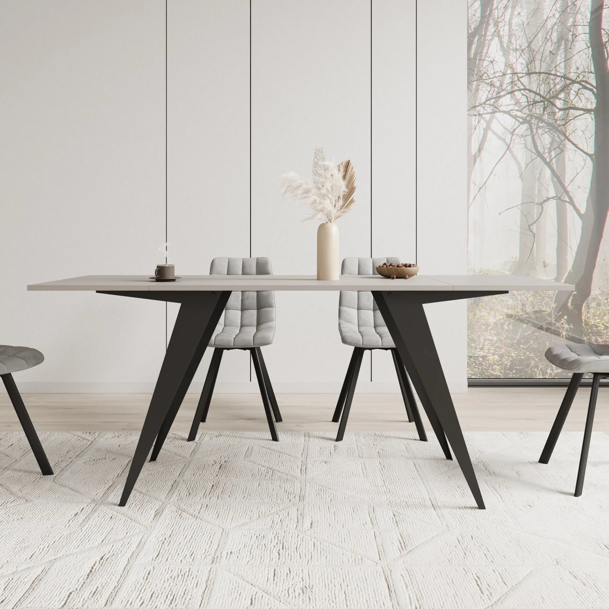 Xyra - Salontafel uitschuifbaar tot eettafel - Beige - 90x70x45 cm