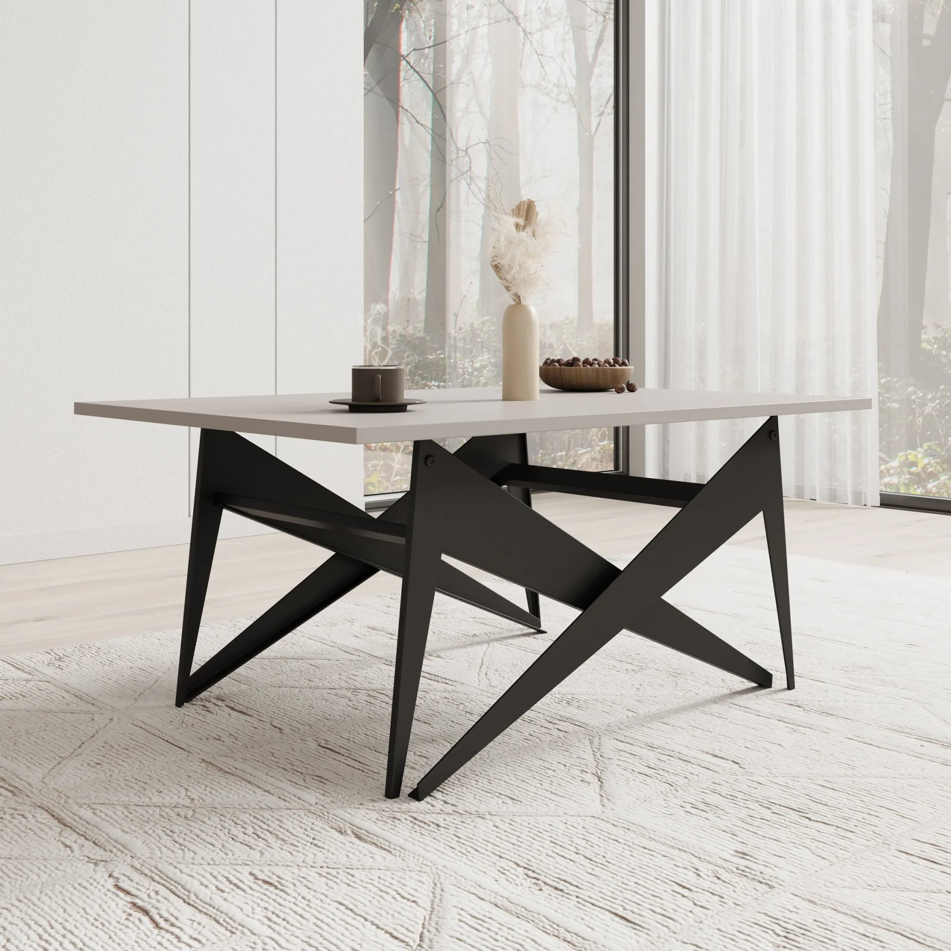 Xyra - Salontafel uitschuifbaar tot eettafel - Beige - 90x70x45 cm