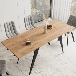 Xyra - Salontafel uitschuifbaar tot eettafel - Eikenpatroon - 90x70x45