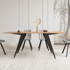 Xyra - Salontafel uitschuifbaar tot eettafel - Eikenpatroon - 90x70x45