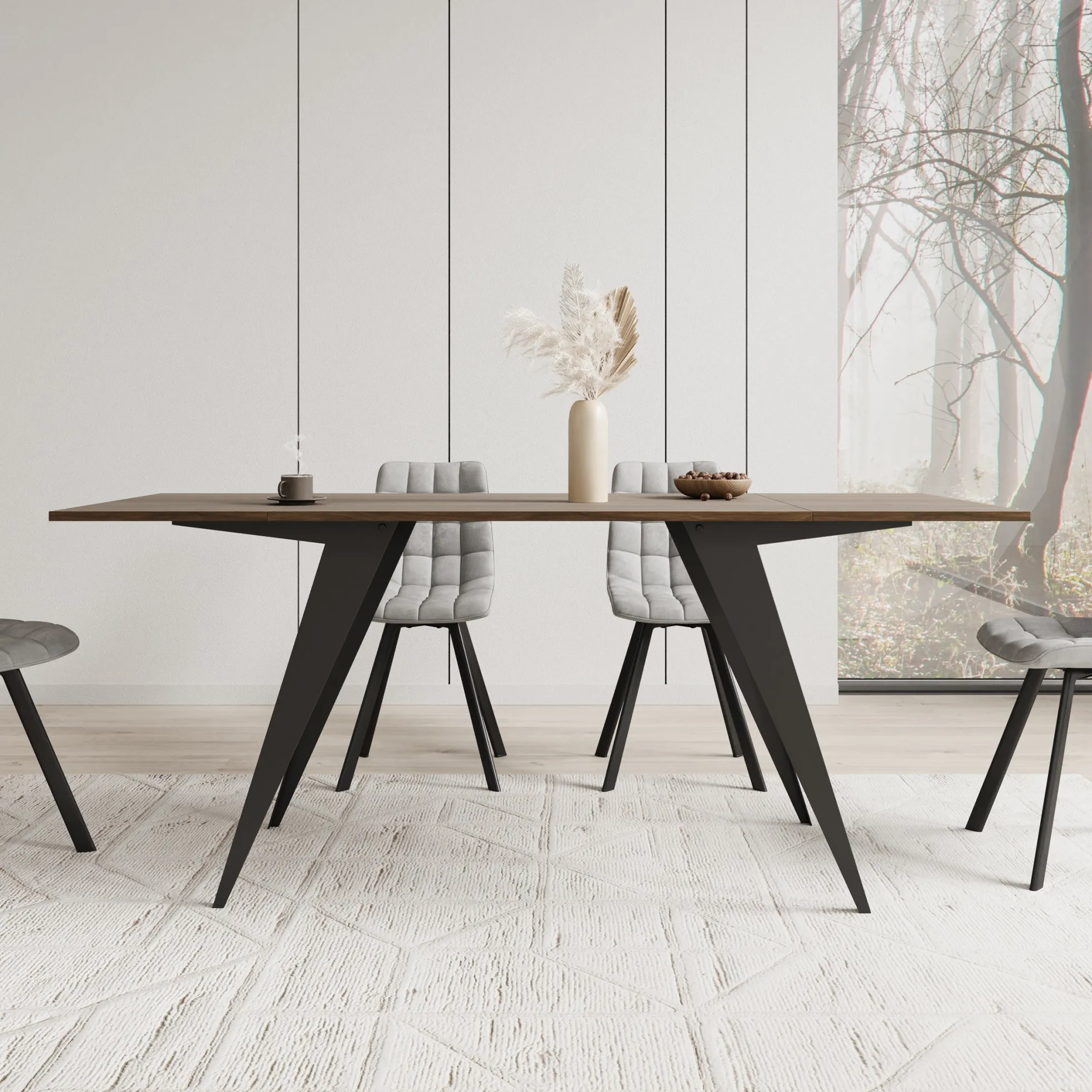 Xyra - Salontafel uitschuifbaar tot eettafel - Donker eikenpatroon - 9