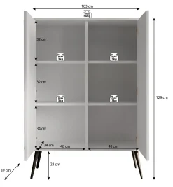 Zakari - Dressoir - Beige - 103x39x129 cm