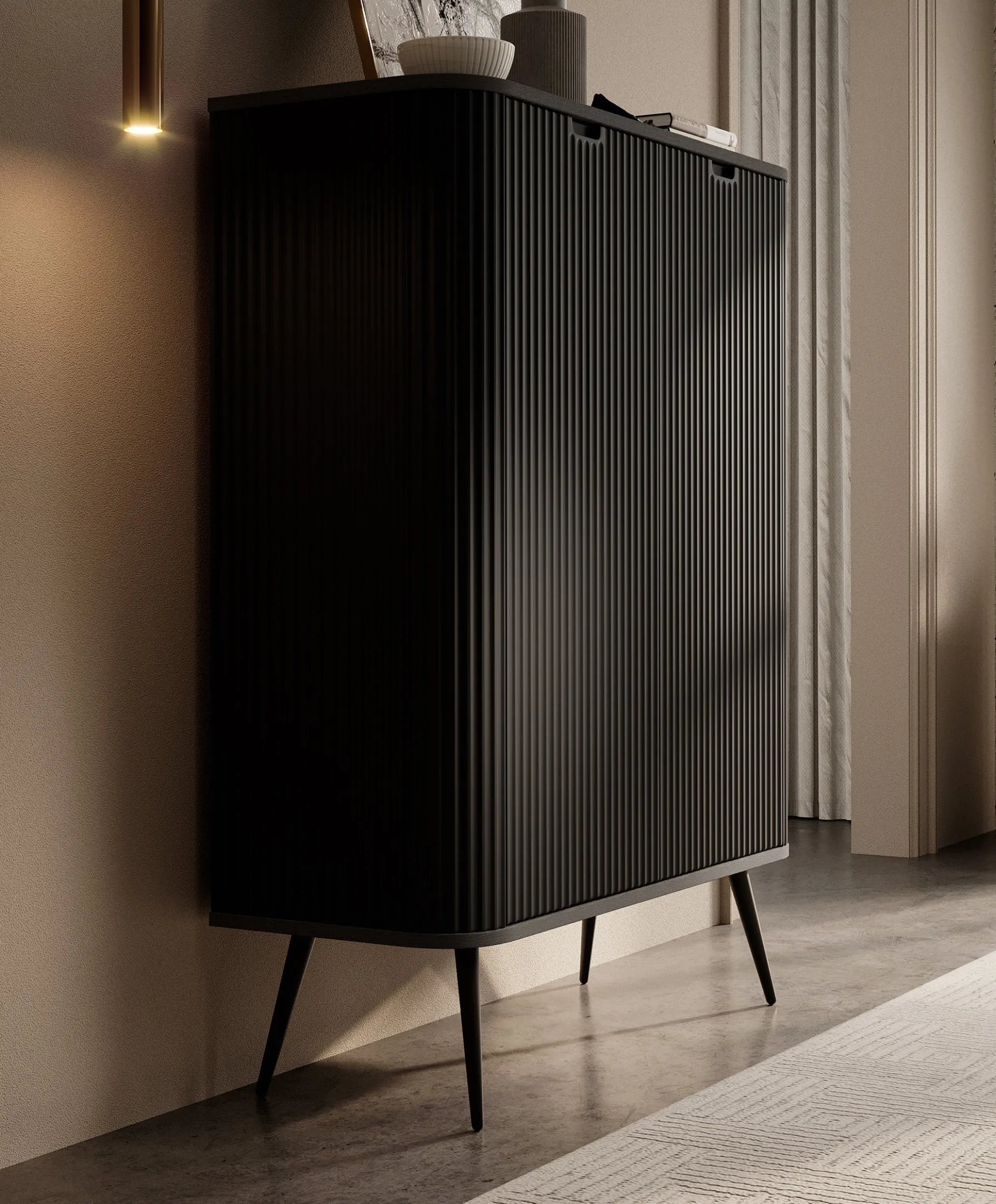 Zakari - Dressoir - Zwart - 103x39x129 cm
