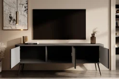 Zakari - TV-Meubel met 3 deuren - Zwart - 168 cm