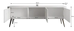 Zakari - TV-Meubel met 3 deuren - Zwart - 168 cm