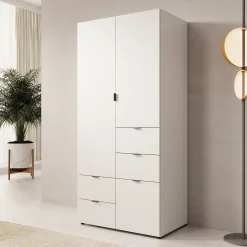 Zayden - Kledingkast 2-deurs - Wit - 90x55x190 cm